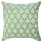 Laddha Home Designs 20" Green and White Floral Pattern Square Throw Pillow